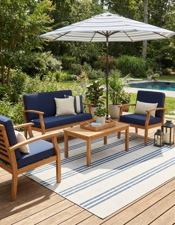 Ivory Easy-Clean Jill Zarin Anguilla Indoor / Outdoor Square Rug