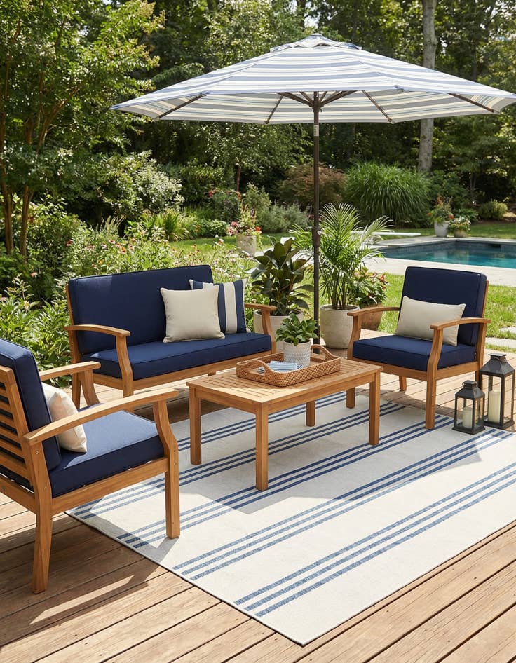 Detail image of 7' 10 x 7' 10 Washable Jill Zarin Anguilla Indoor / Outdoor Square Rug
