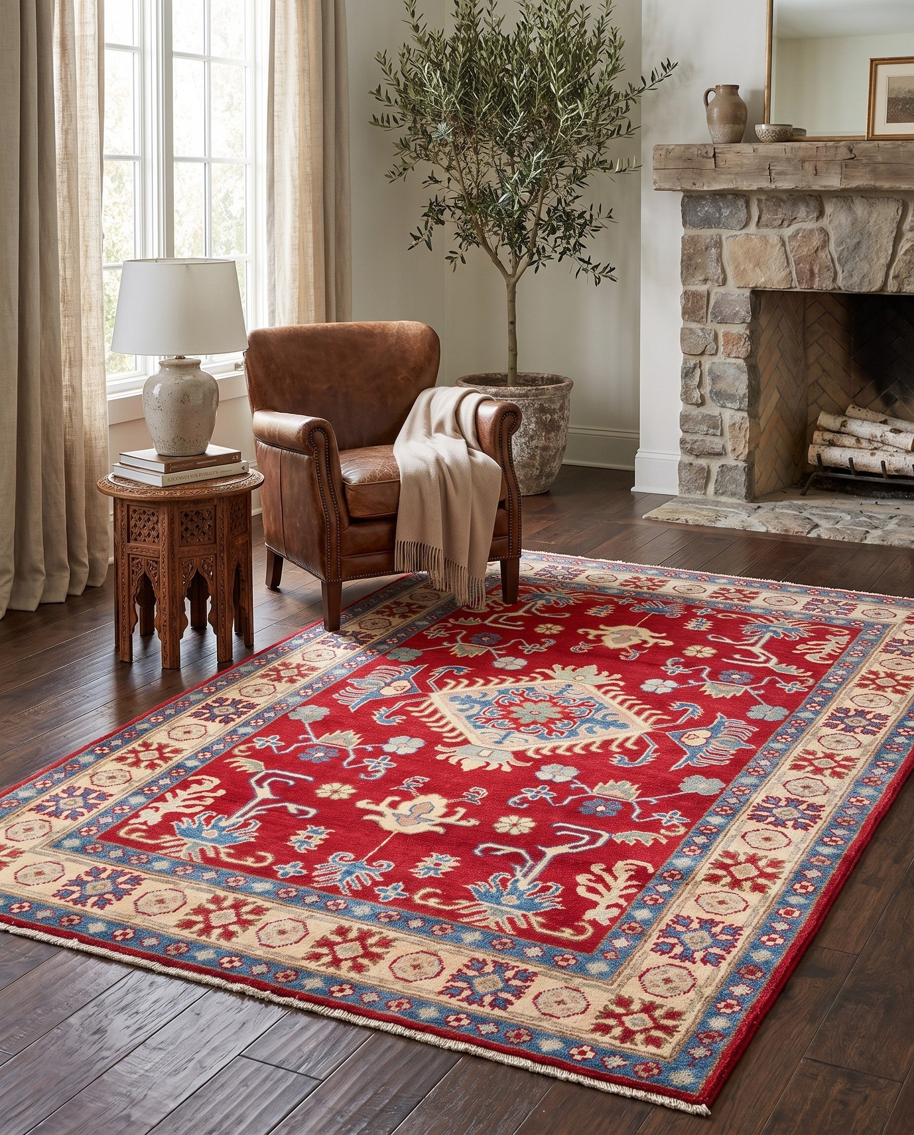 3' 11 x 6' 3 Hand Knotted Kazak Rug