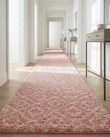  3' 3 x 16' 5 Lattice Shag Runner Rug