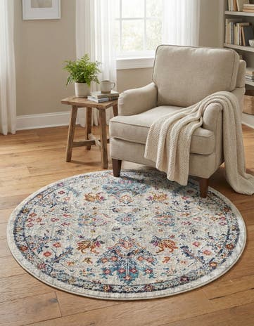 Ivory Budapest Round Rug