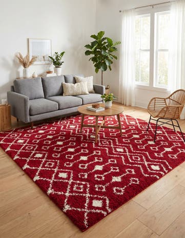 10' x 10' Moroccan Trellis Shag Square Rug