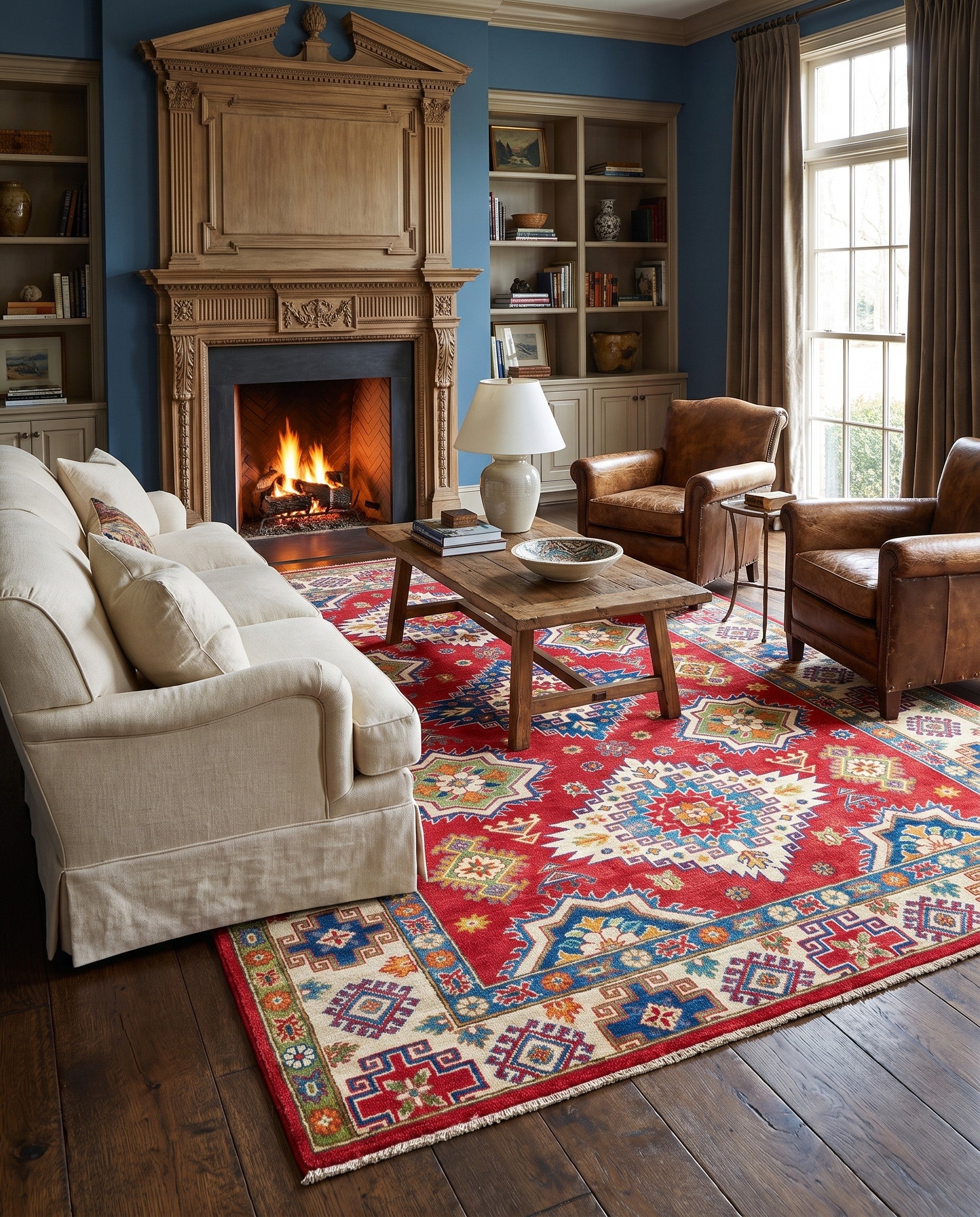 6' 9 x 9' 5 Hand Knotted Kazak Rug