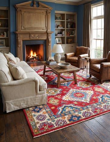 6' 9 x 9' 5 Hand Knotted Kazak Rug