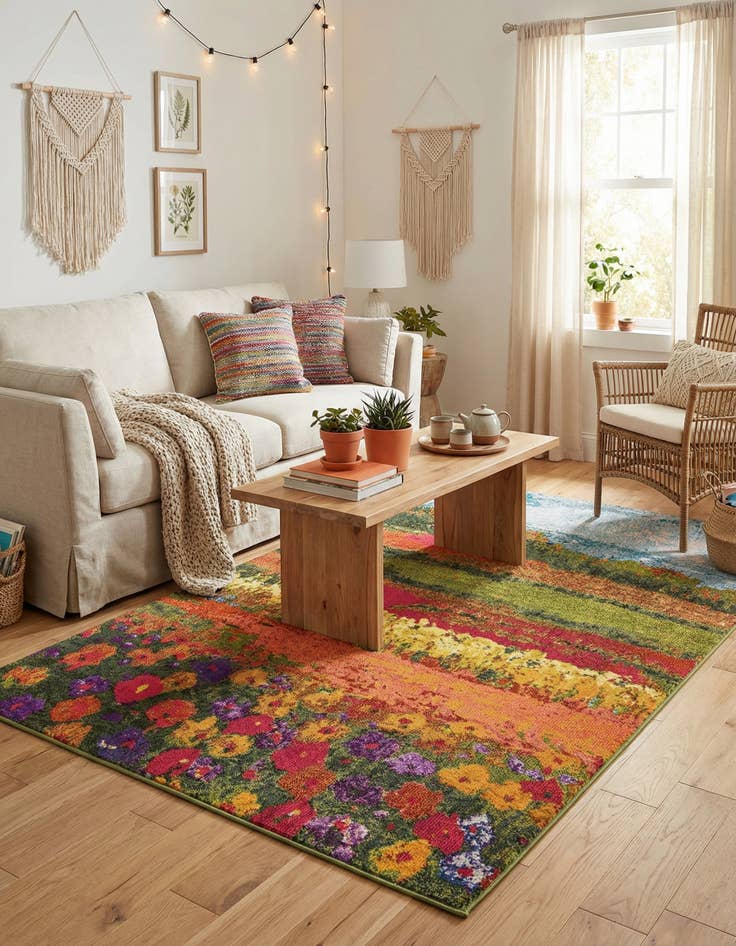 Detail image of 5' x 8' Washable Hyacinth Rug