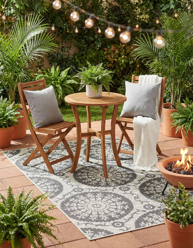 Detail image of 3' 3 x 5' Washable Botanical Indoor / Outdoor Rug