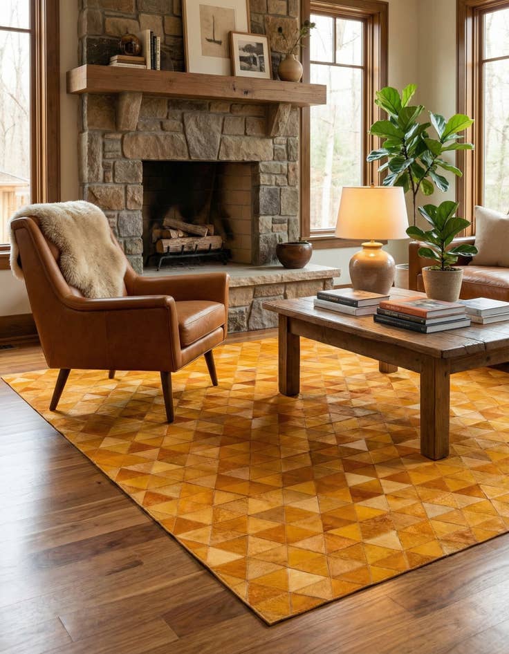 Detail image of 5' 2 x 7' 11 Cowhide Stocks Rug