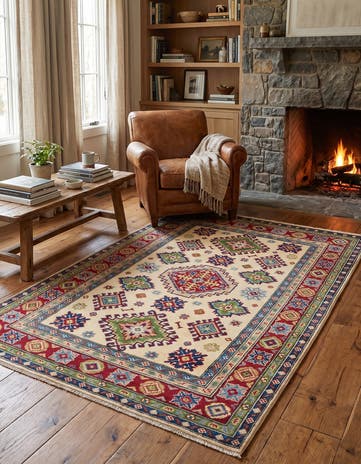 3' 11 x 6' 1 Hand Knotted Kazak Rug