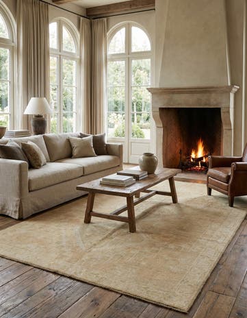 6' 4 x 9' 8 Hand Knotted Oushak Wool Rug