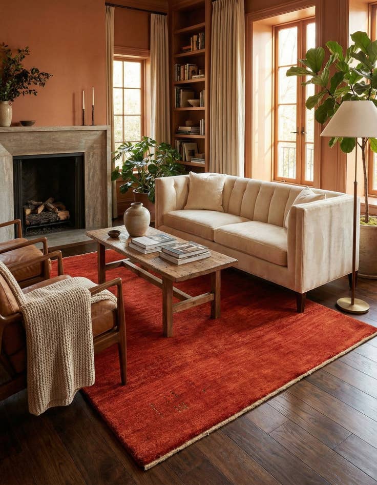 Detail image of 4' 11 x 6' 6 Hand Knotted Gabbeh Shouli Persian Wool Rug