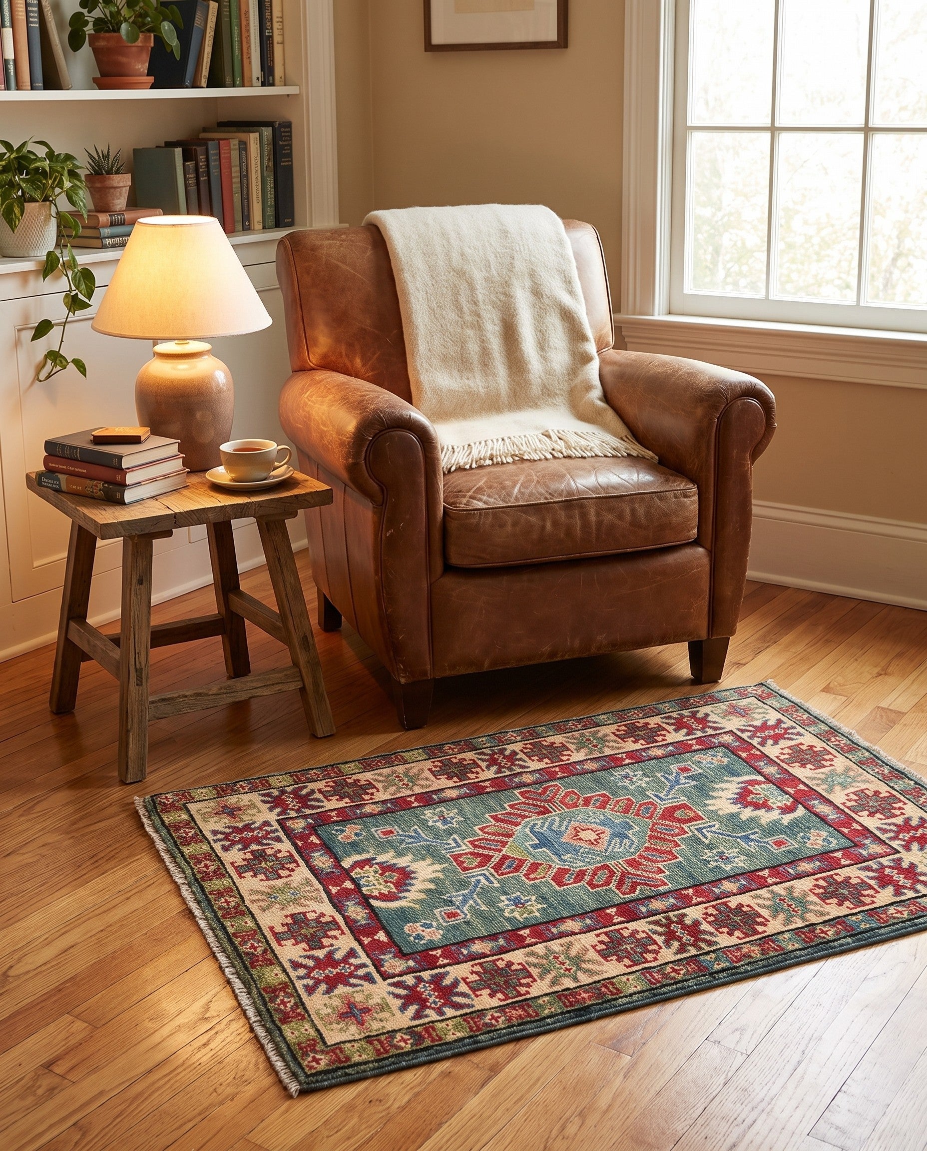 2' x 2' 11 Hand Knotted Kazak Rug