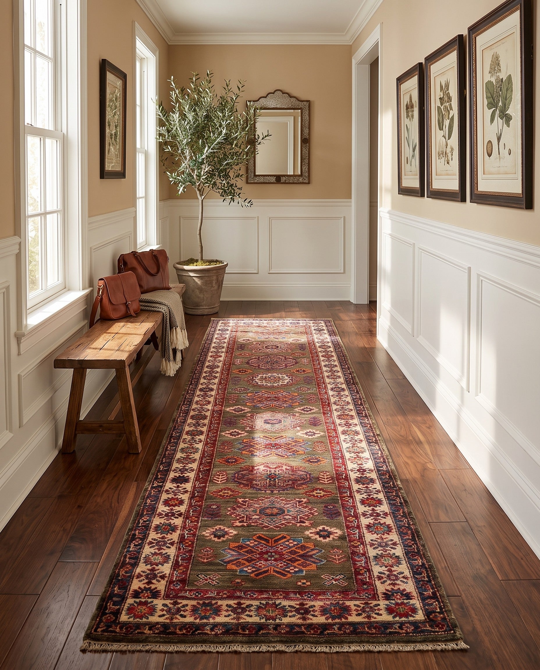 2' 8 x 9' 9 Hand Knotted Kazak Runner Rug