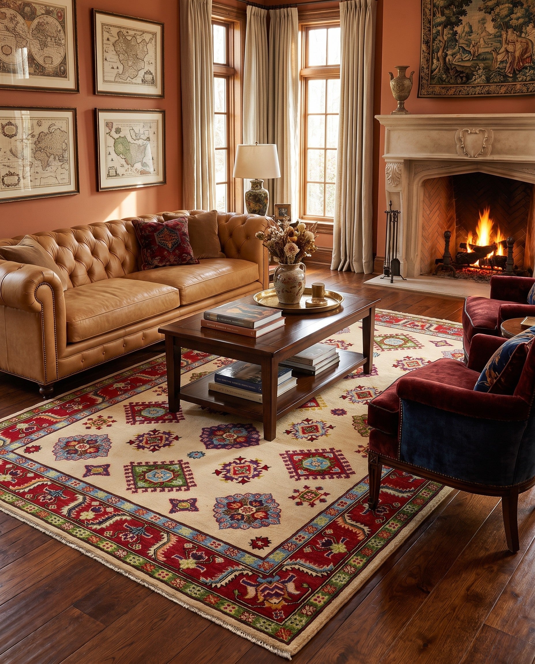 5' 7 x 7' 11 Hand Knotted Kazak Rug