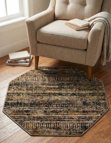 Blue Saturn Octagon Rug