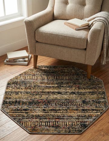 Blue Saturn Octagon Rug