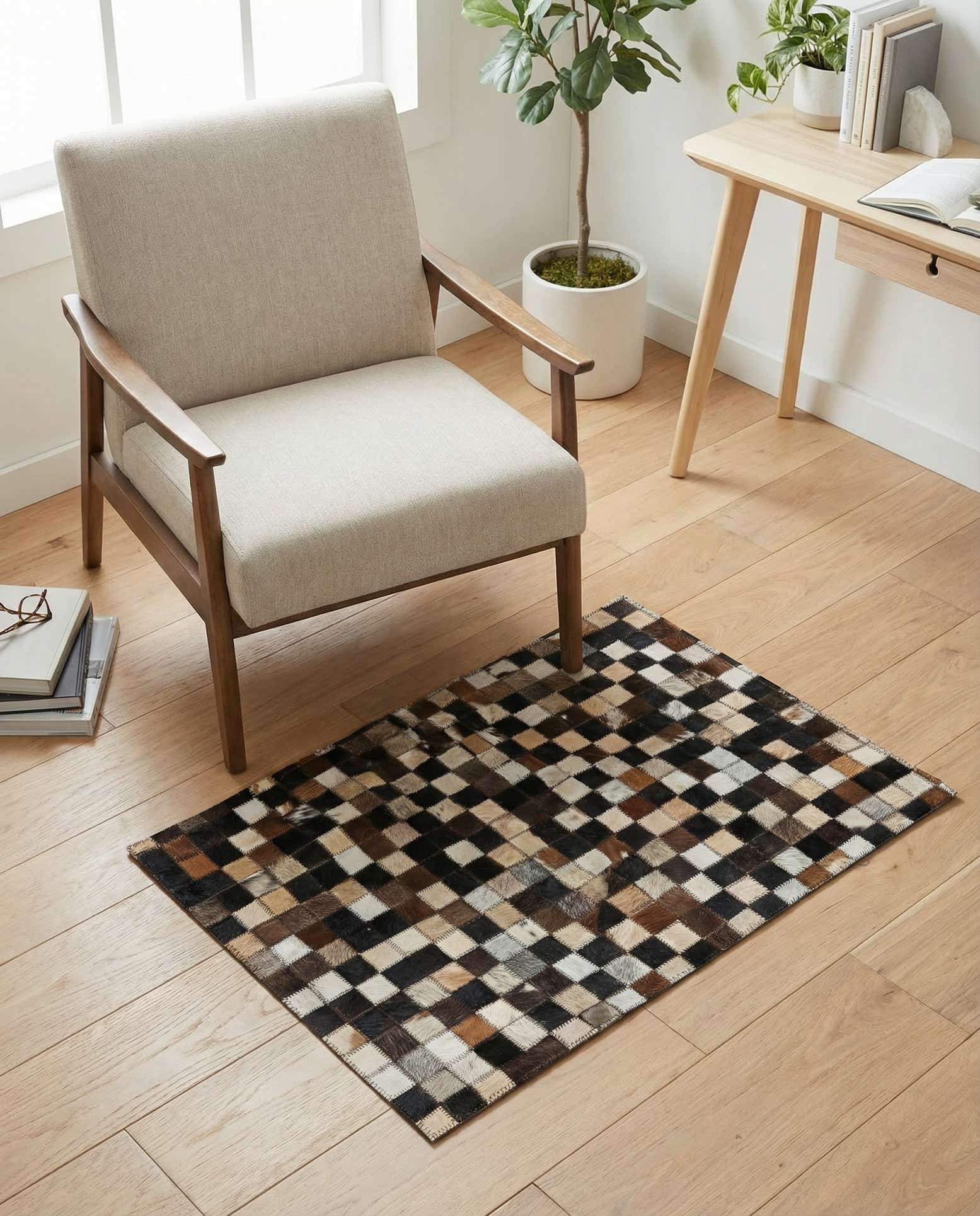 2' x 3' Cowhide Leather Rug