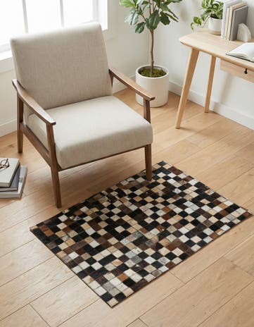 2' x 3' Cowhide Leather Rug
