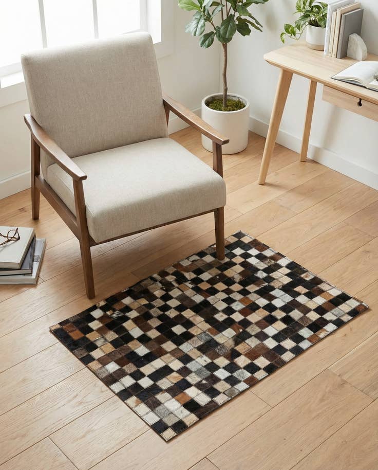 Detail image of 2' x 3' Cowhide Leather Rug