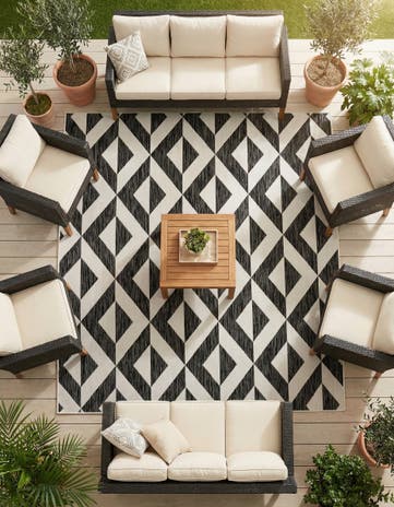 Charcoal Gray Easy-Clean Jill Zarin Napa Indoor / Outdoor Square Rug