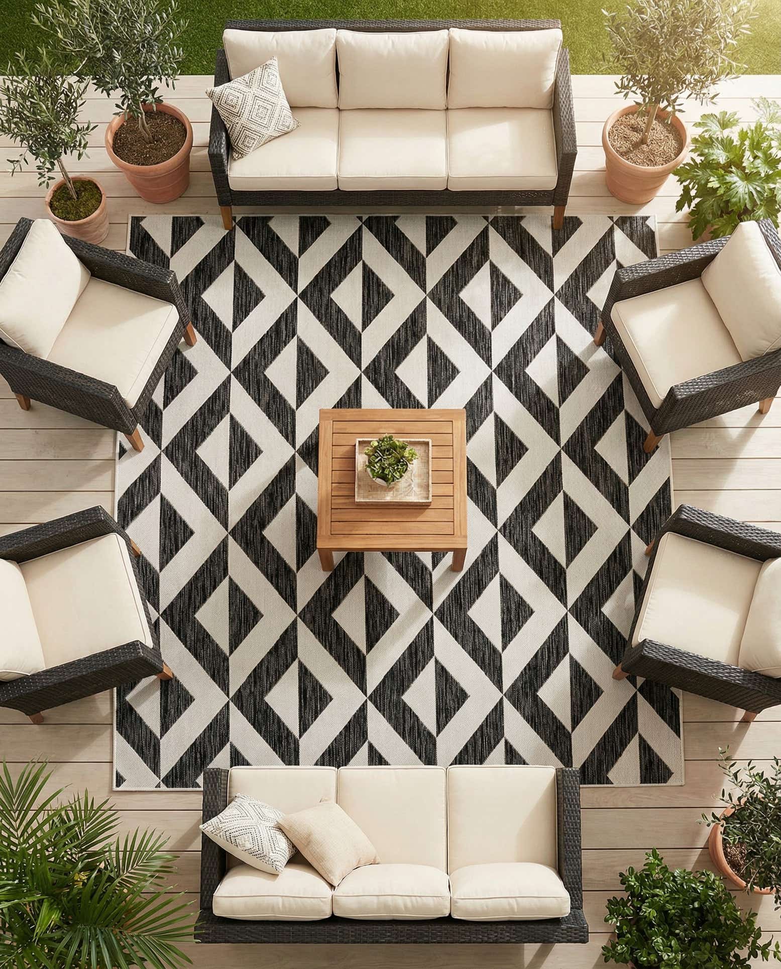 7' 10 x 7' 10 Easy-Clean Jill Zarin Napa Indoor / Outdoor Square Rug