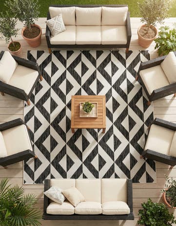 Charcoal Gray Easy-Clean Jill Zarin Napa Indoor / Outdoor Square Rug
