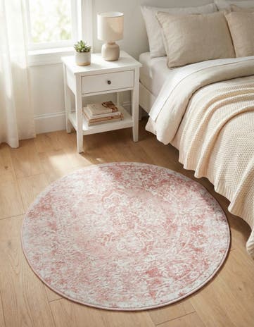 Pink Oxford Round Rug
