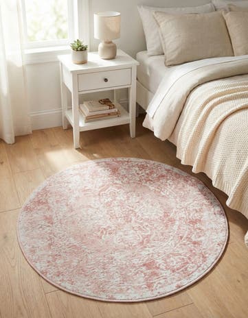 Pink Oxford Round Rug