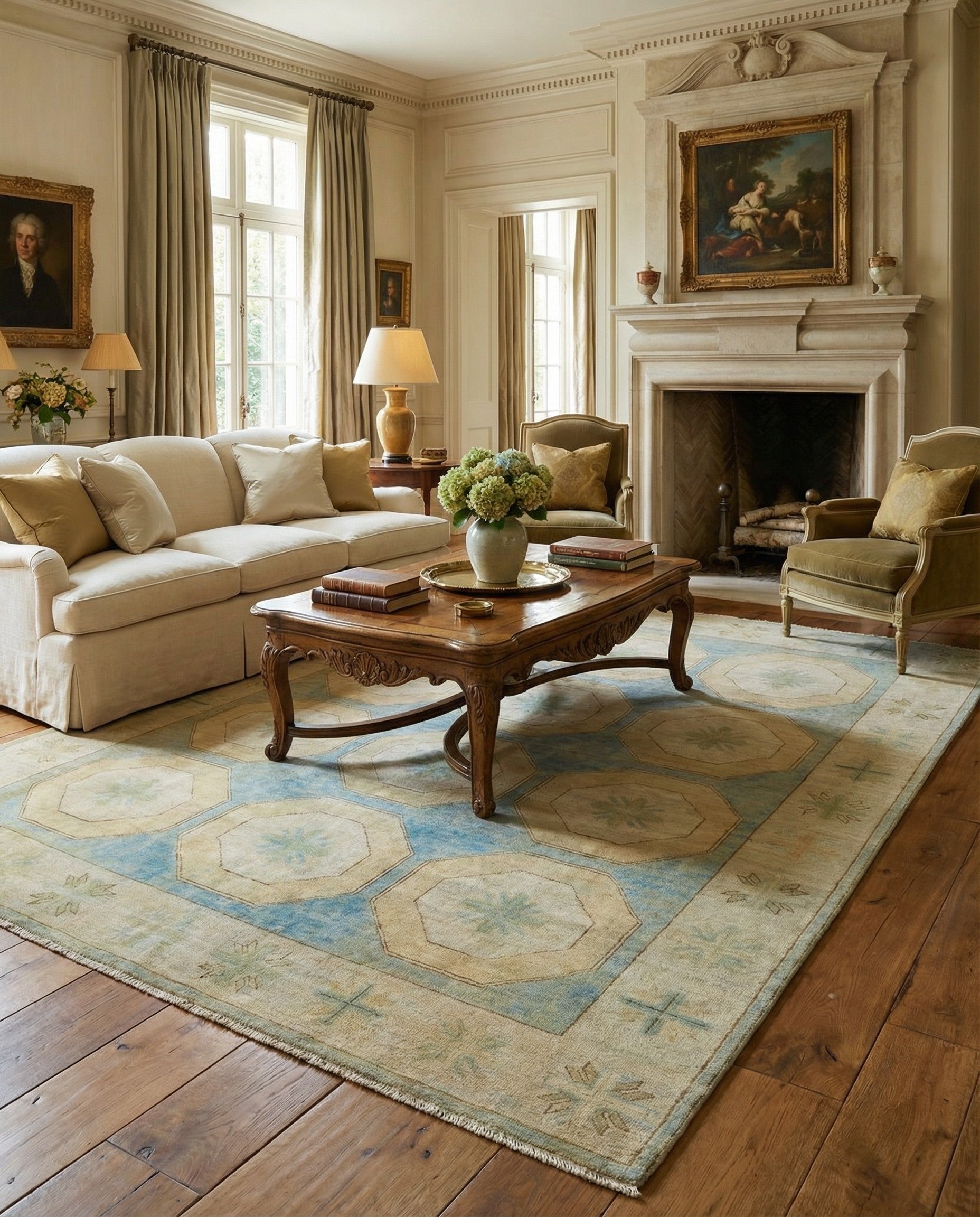 8' 2 x 9' 9 Hand Knotted Oushak Wool Rug