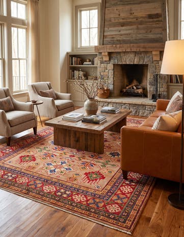 6' 9 x 9' 7 Hand Knotted Kazak Rug