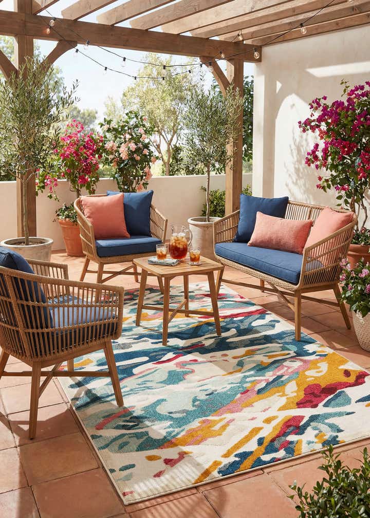 6' x 9' Easy-Clean Casablanca Indoor / Outdoor Rug