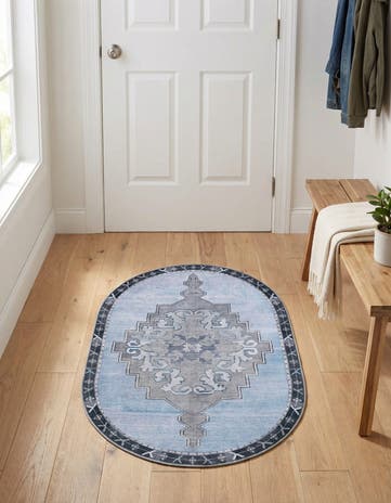 2' x 3' Washable Timeless Oval Rug