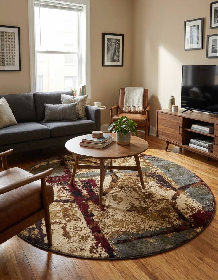 Detail image of 5' 3 x 5' 3 Cafe Round Rug