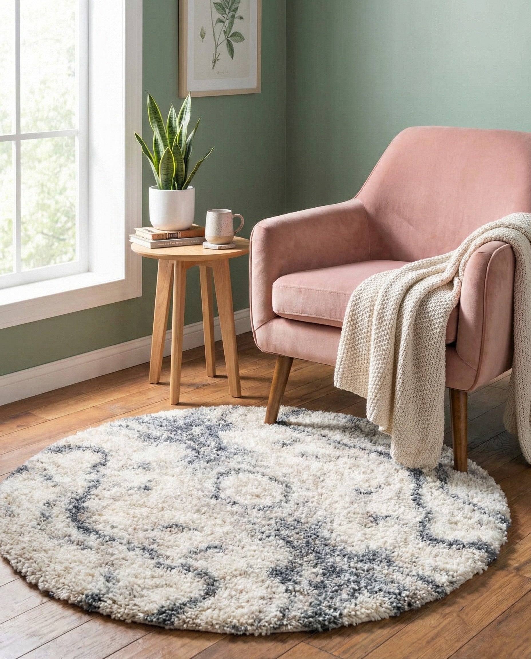  3' 3 x 3' 3 Athena Shag Round Rug