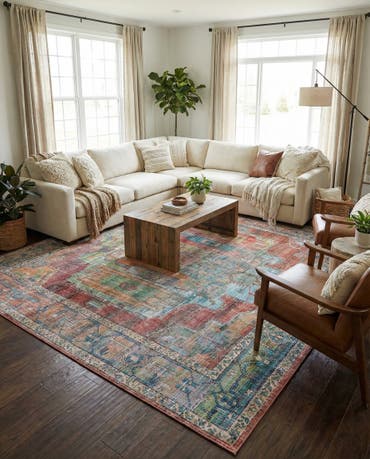  10' 6 x 10' 6  Washable Maahru Square Rug