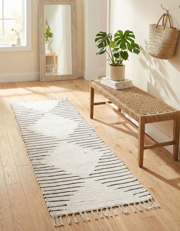 2' 2 x 6' 1 Hand Woven Chindi Cotton Runner Rug