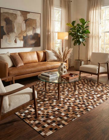 4' 8 x 6' 8 Cowhide Stocks Rug