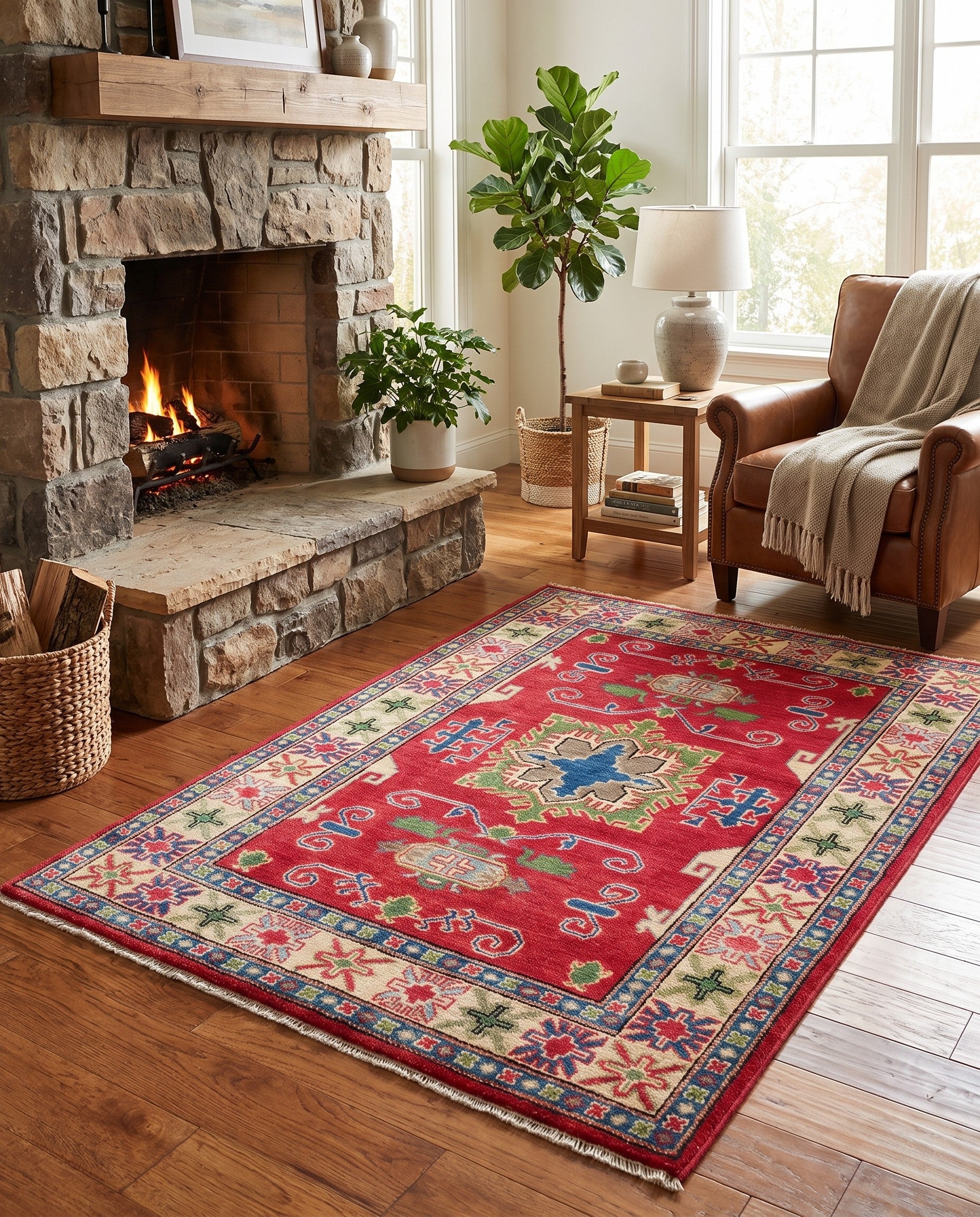 3' 3 x 5' 1 Hand Knotted Kazak Rug