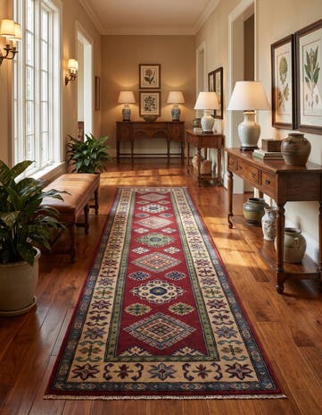 2' 6 x 9' 9 Hand Knotted Kazak Runner Rug