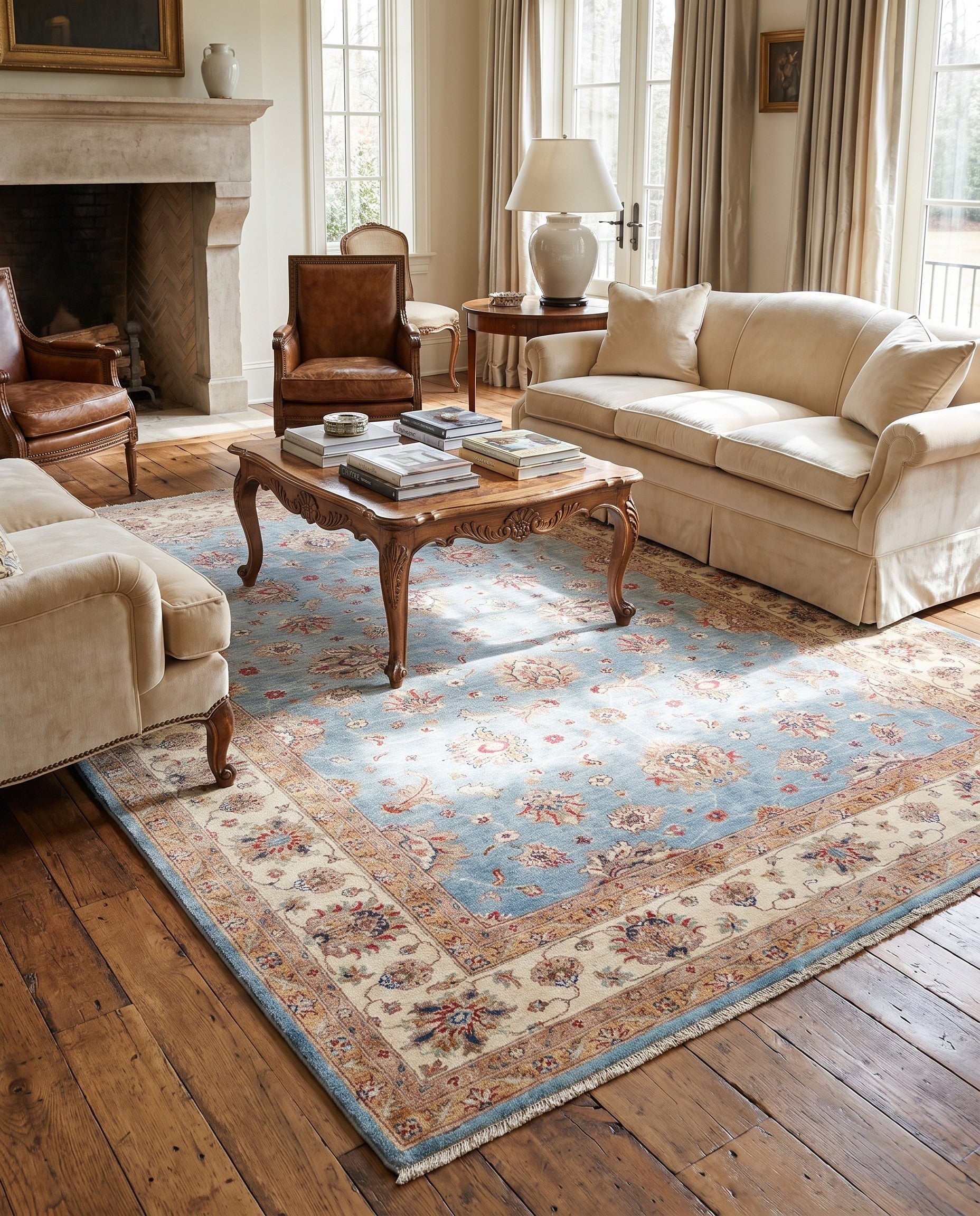 6' 11 x 9' 7 Hand Knotted Ziegler Rug