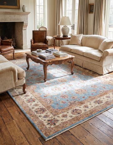 6' 11 x 9' 7 Hand Knotted Ziegler Rug