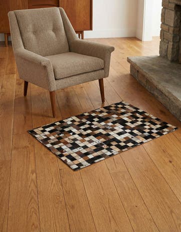 2' x 3' Cowhide Leather Rug