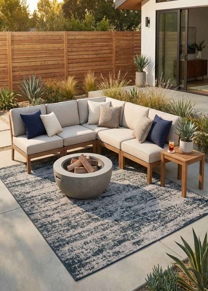 7' 10 x 10' Easy-Clean Modern Indoor / Outdoor Rug