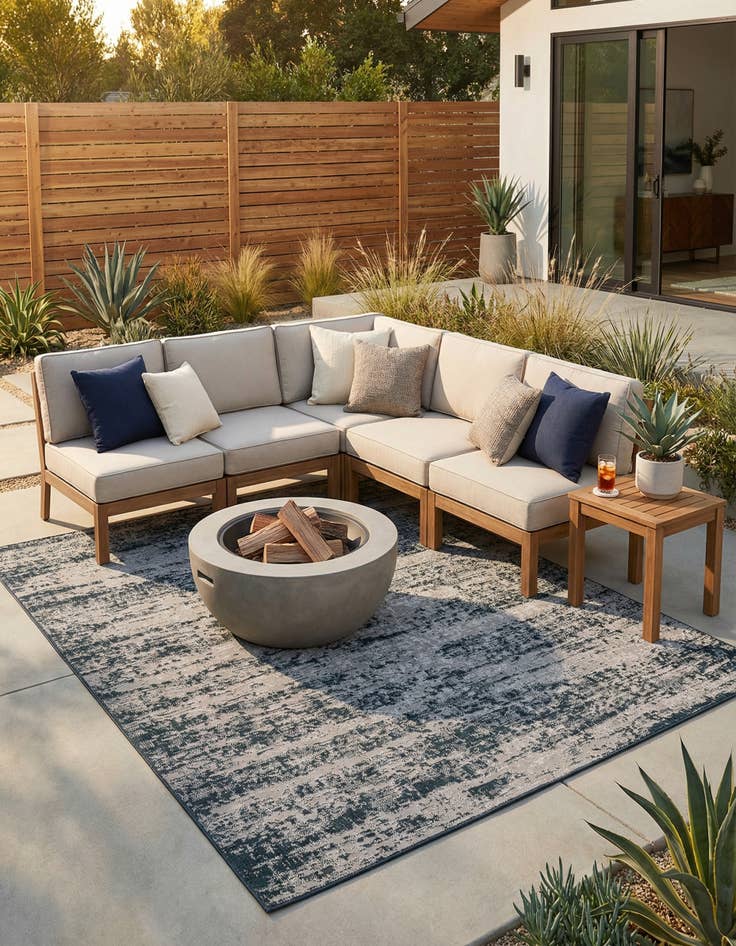 Detail image of 7' 10 x 10'  Washable Modern Indoor / Outdoor Rug