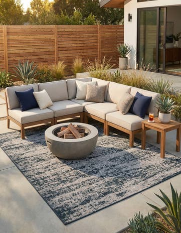 7' 10 x 10' Easy-Clean Modern Indoor / Outdoor Rug