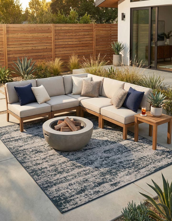 7' 10 x 10' Easy-Clean Modern Indoor / Outdoor...