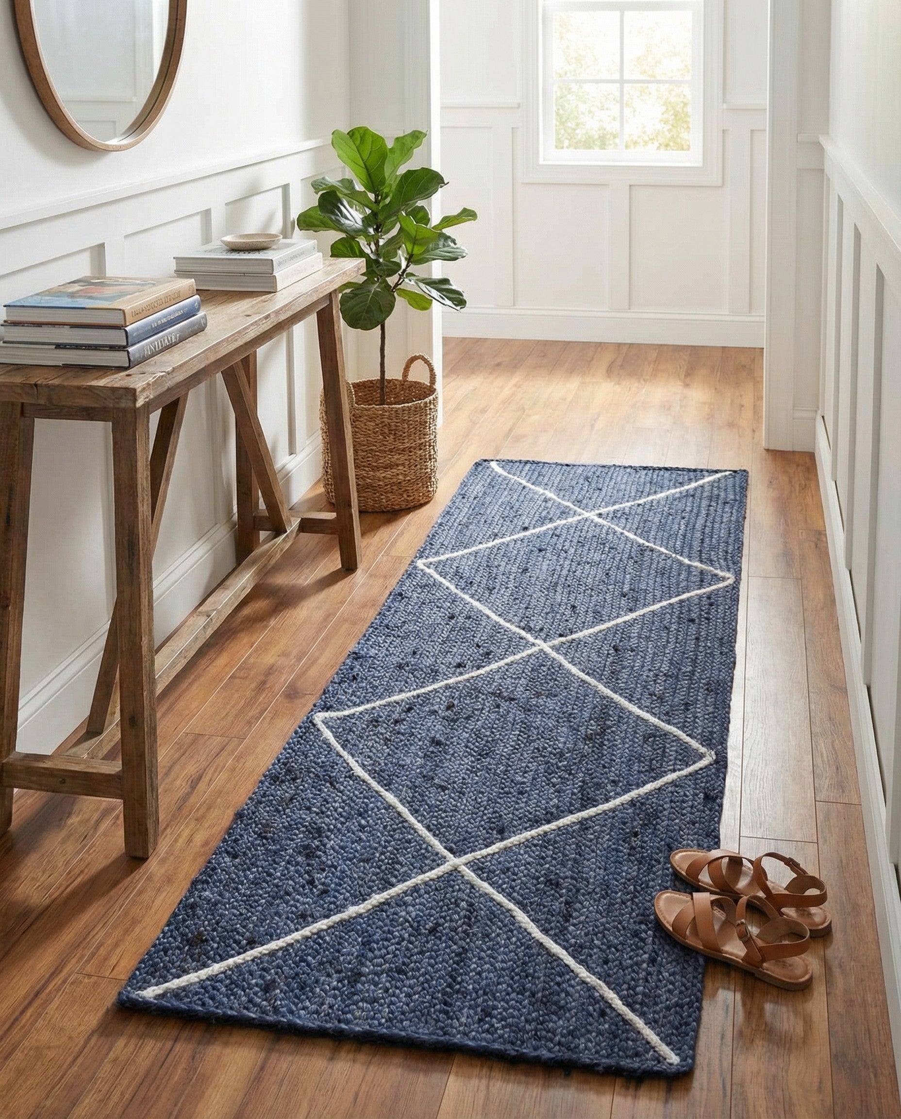 2' 2 x 6' 1 Handmade Braided Jute Runner Rug