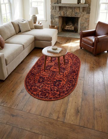 Orange Lucerne Oval Rug