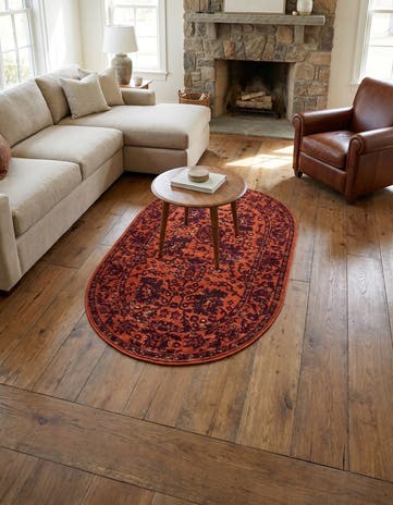 Orange Lucerne Oval Rug