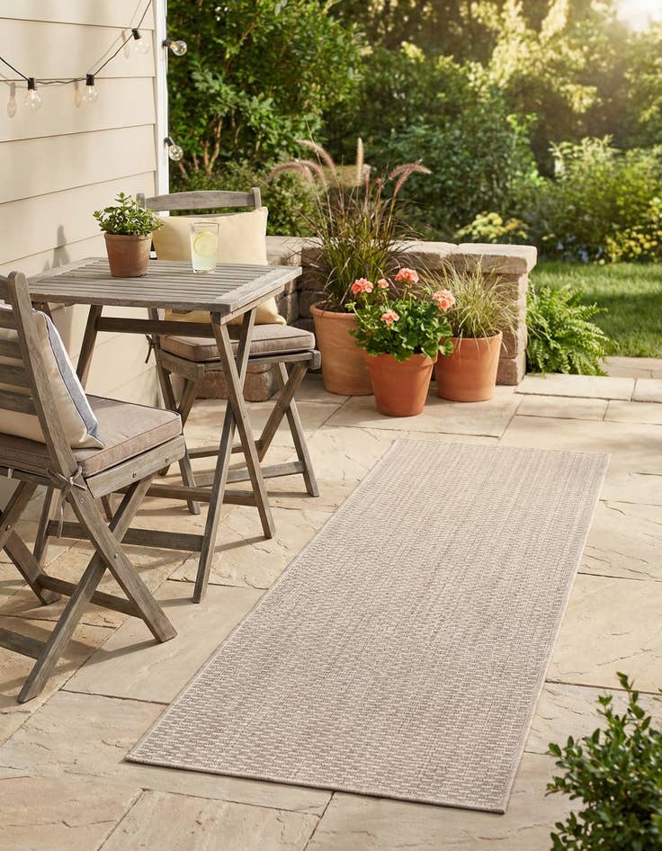 Detail image of 2' x 6' Easy-Clean Solid Indoor / Outdoor Runner Rug
