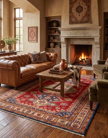 5' 1 x 6' 11 Hand Knotted Kazak Rug